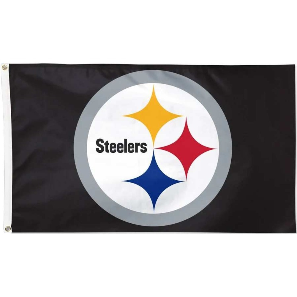 Pittsburgh Steelers WinCraft 3x5 Primary Logo Single Sided Flag Black NFL Banner